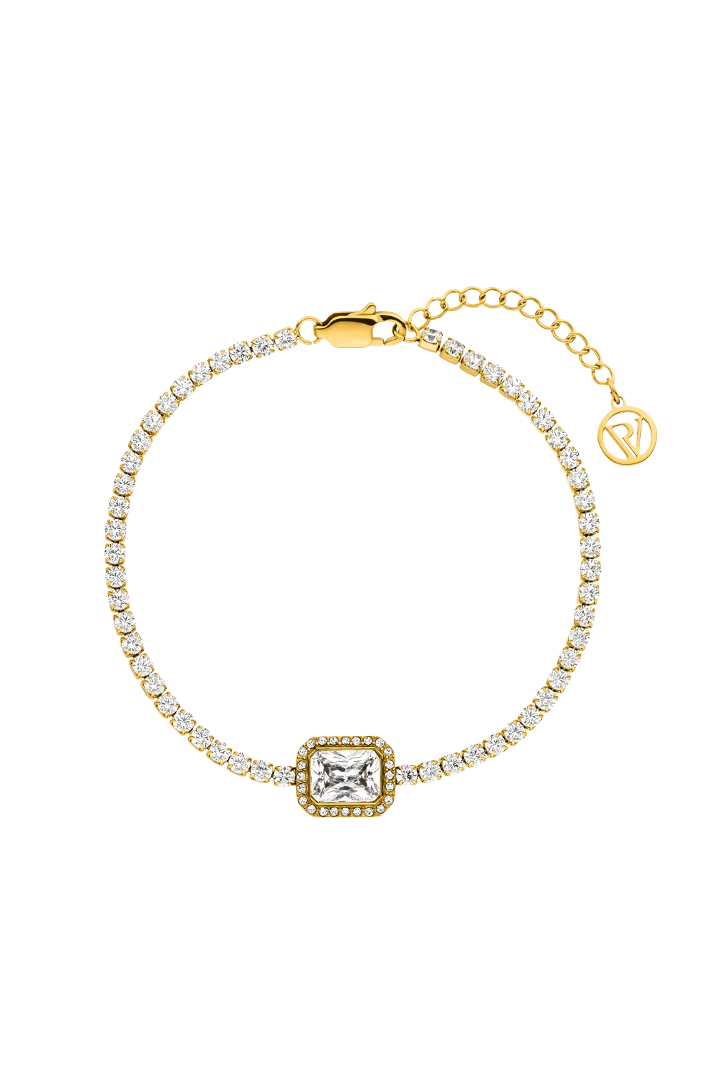 Emerald Tennis Bracelet 14K Gold Plated