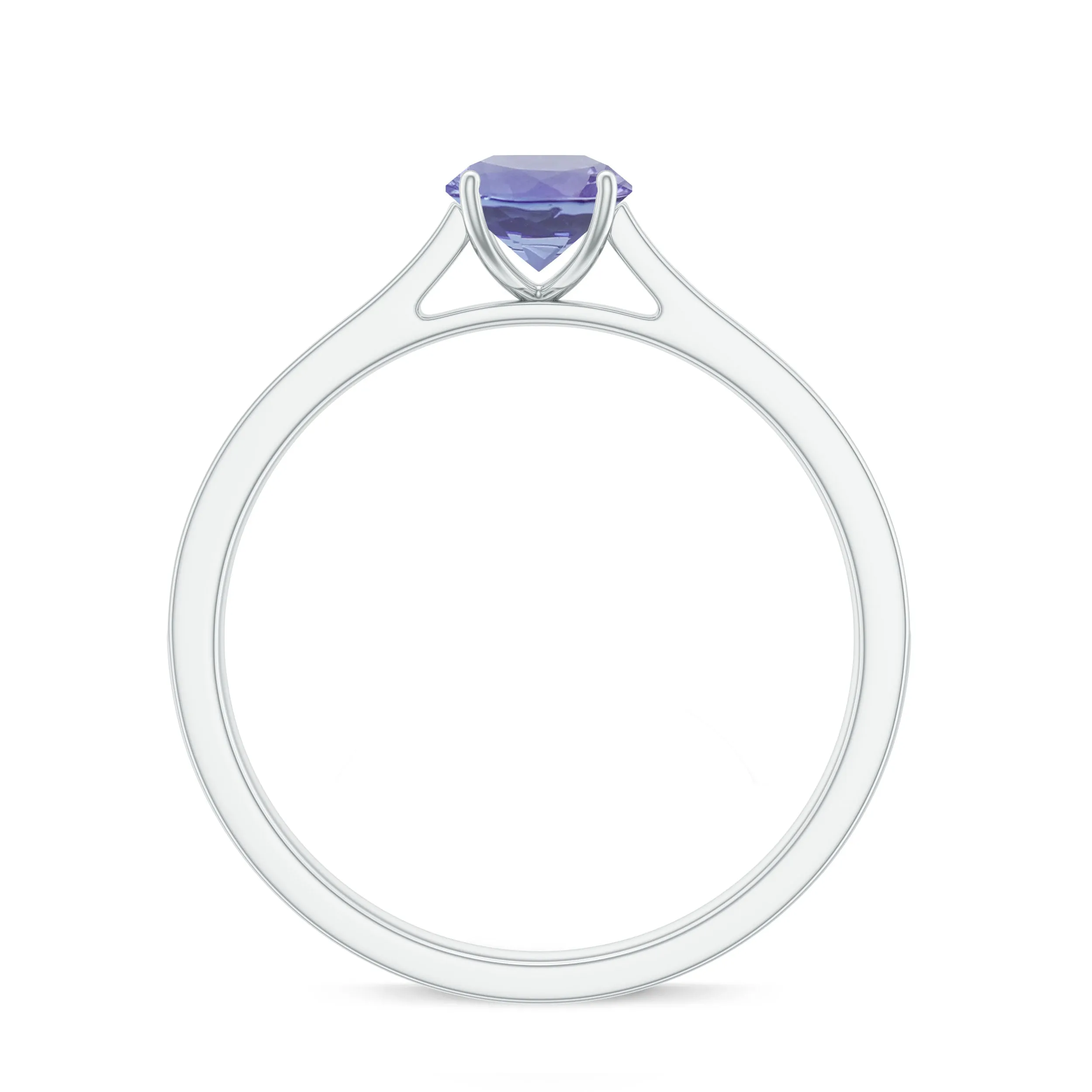 Engagement Ring with Tanzanite and Diamond Side Stones
