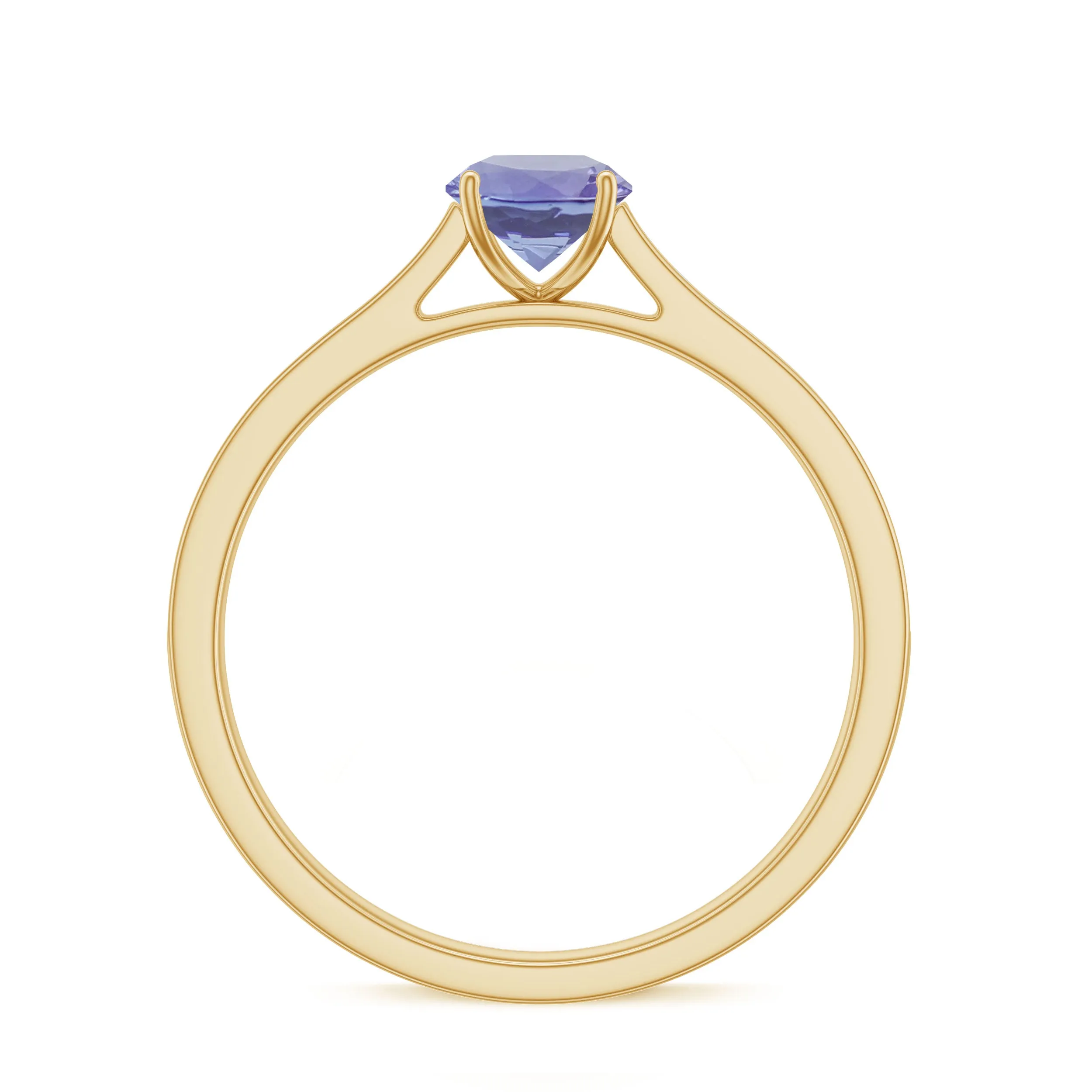 Engagement Ring with Tanzanite and Diamond Side Stones