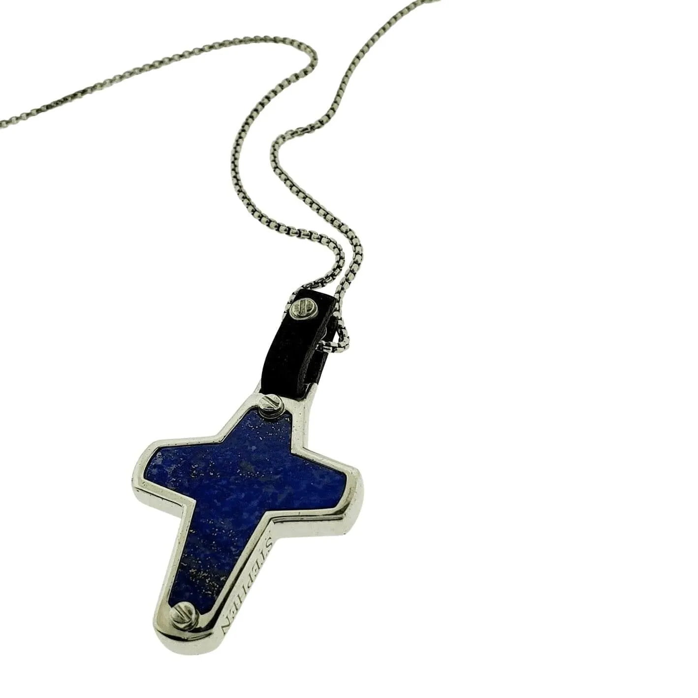 England Made Me Cross Pendant in Lapis