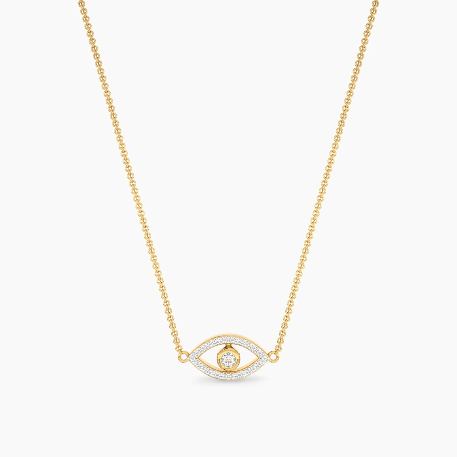 Evil Eye Diamond Pendant Neckalce