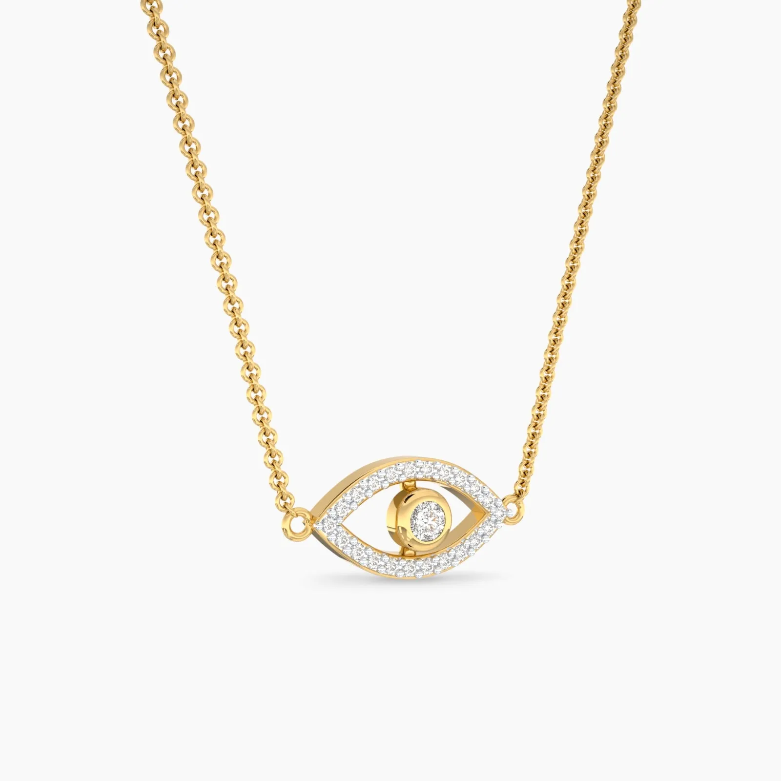 Evil Eye Diamond Pendant Neckalce