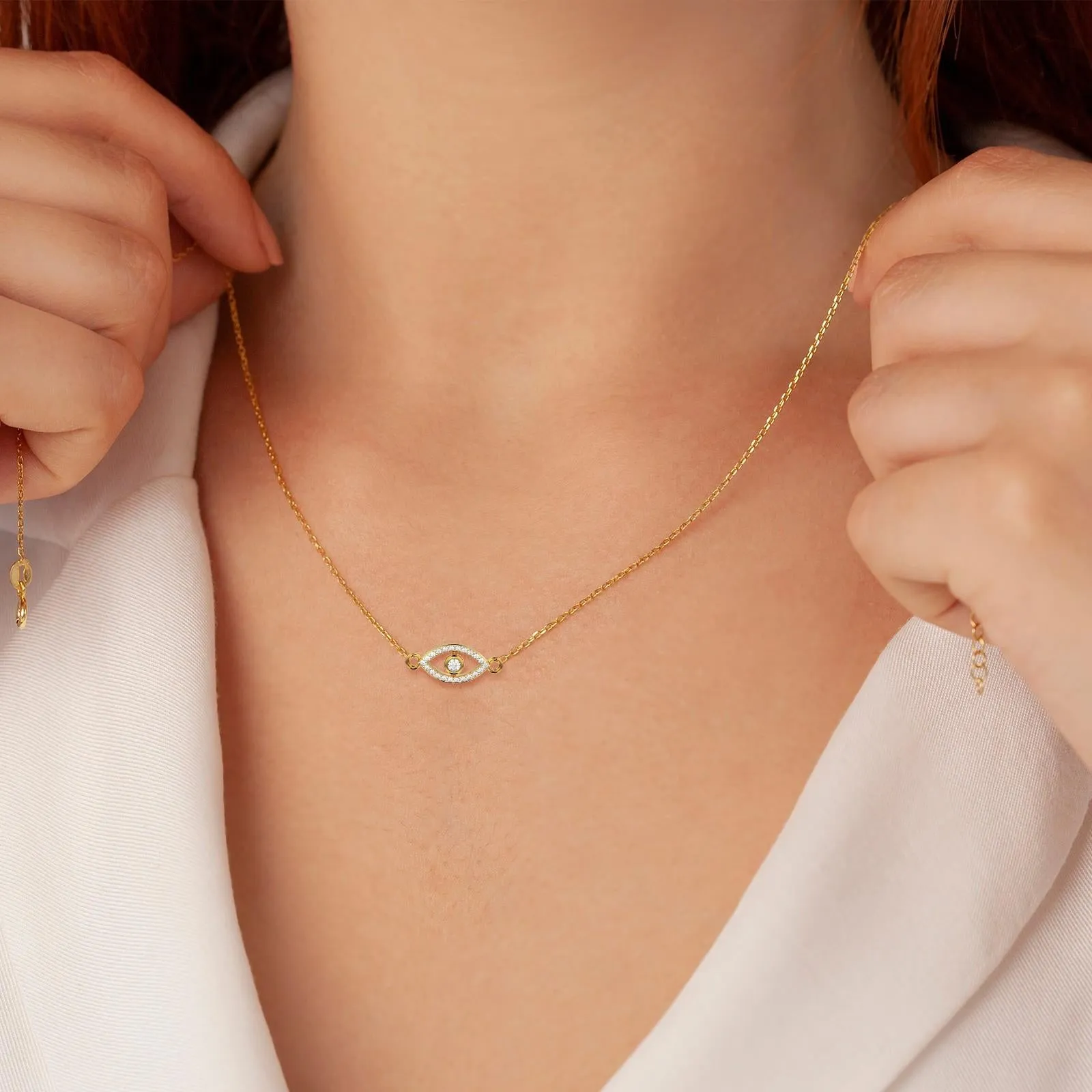 Evil Eye Diamond Pendant Neckalce