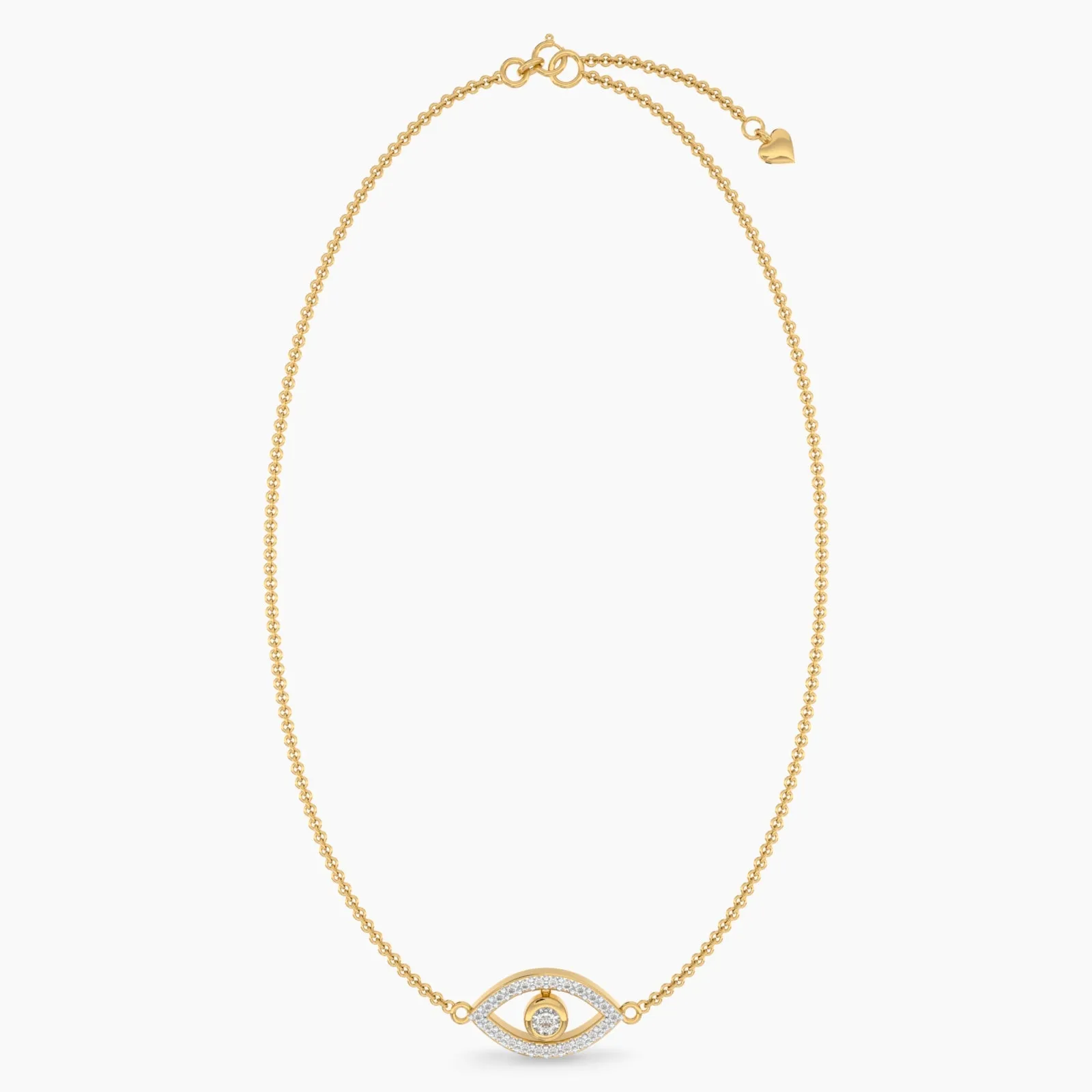 Evil Eye Diamond Pendant Neckalce