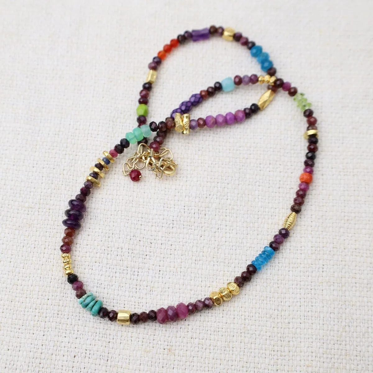 Ferris Wheel Necklace in Gold & Ruby