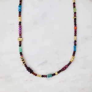 Ferris Wheel Necklace in Gold & Ruby