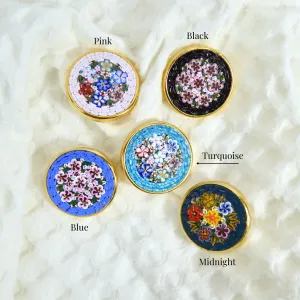 Florentine Mosaic Large Round Brooch, Lapel Pin, Made in Italy