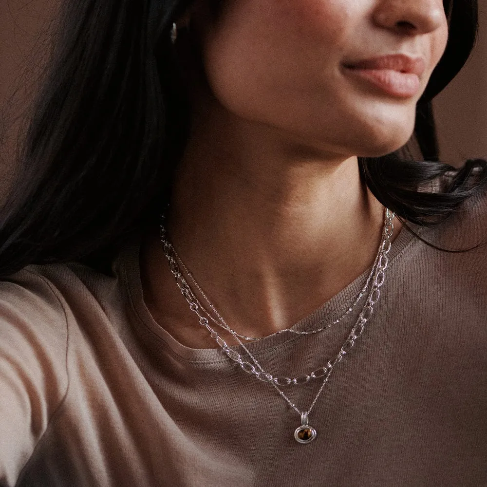 Gemstone Pendant Necklace Sterling Silver
