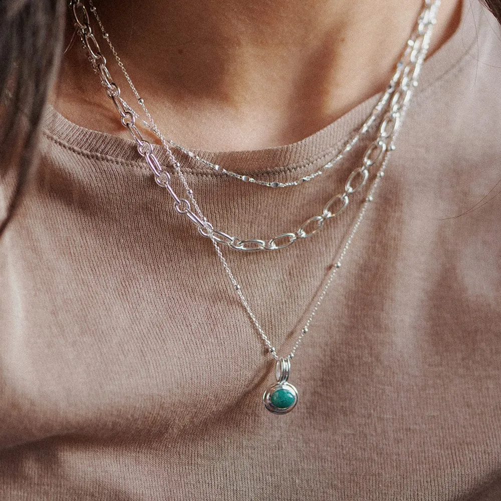 Gemstone Pendant Necklace Sterling Silver
