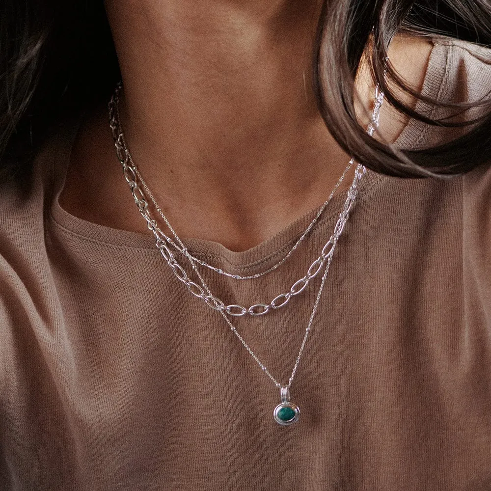 Gemstone Pendant Necklace Sterling Silver