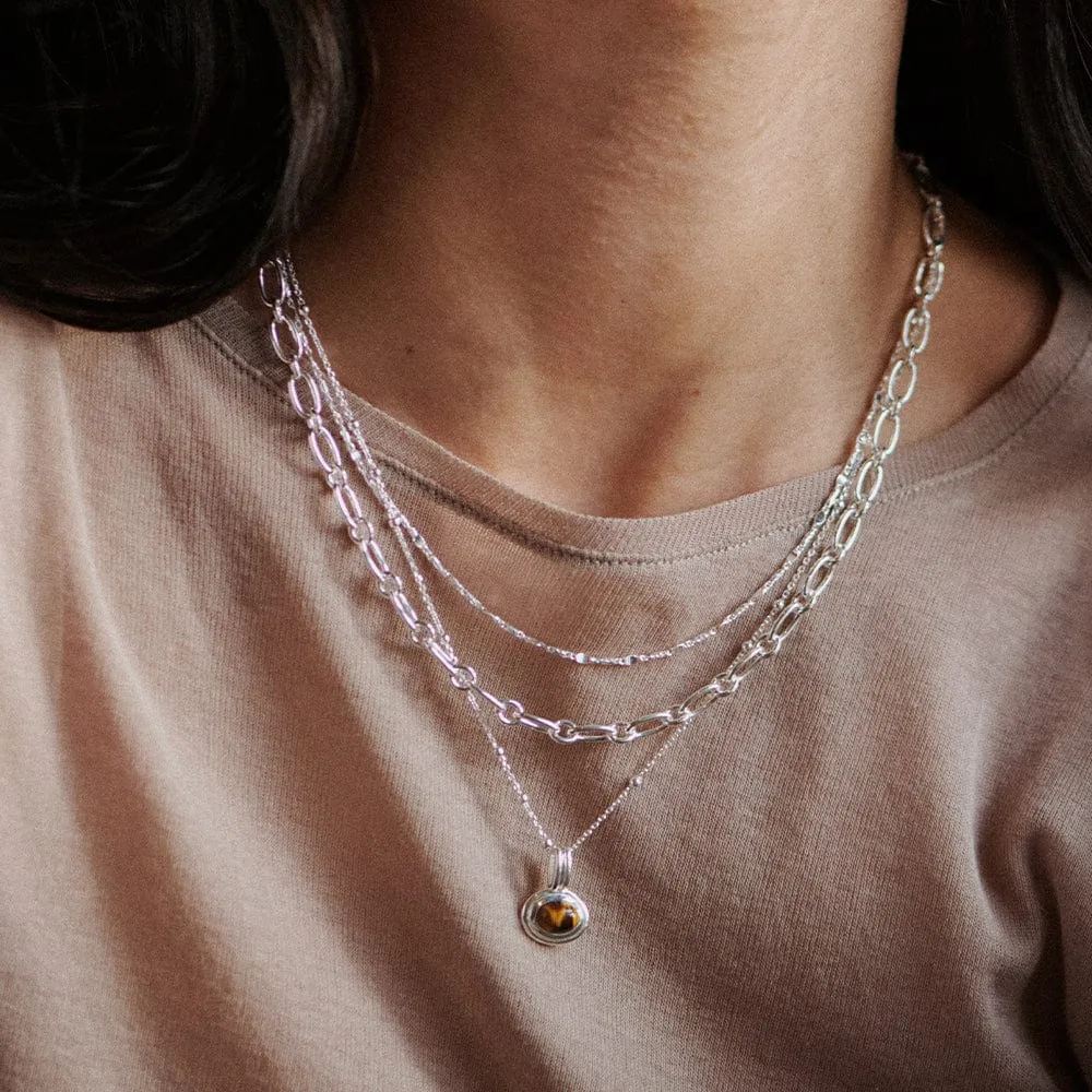 Gemstone Pendant Necklace Sterling Silver