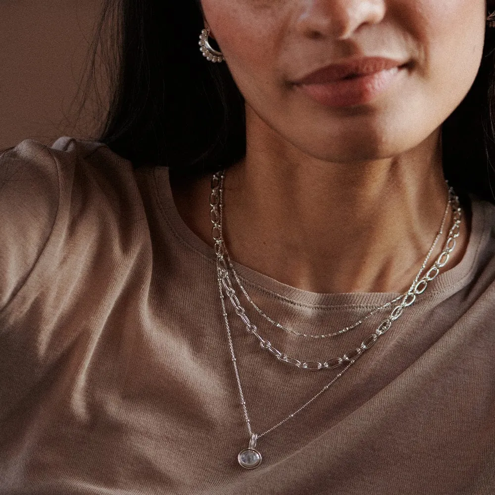 Gemstone Pendant Necklace Sterling Silver