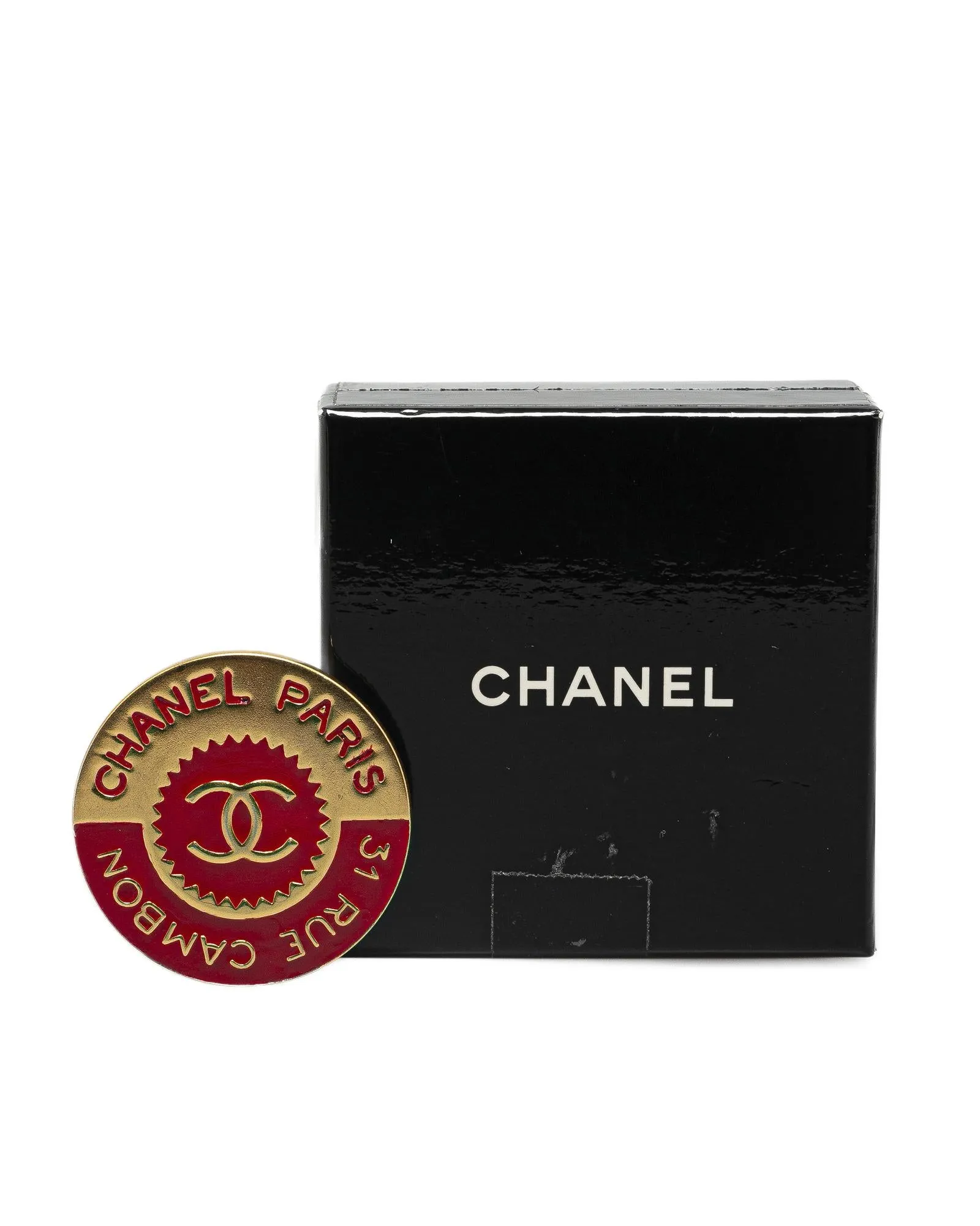 Gold Plated Rue Cambon Brooch with Back Pin Closure