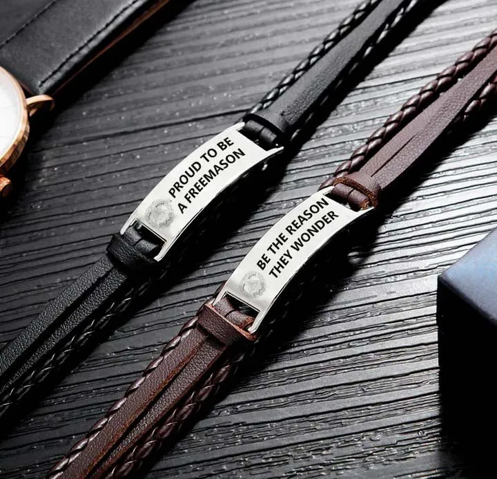 Grand Master Blue Lodge Bracelet - Black & Brown