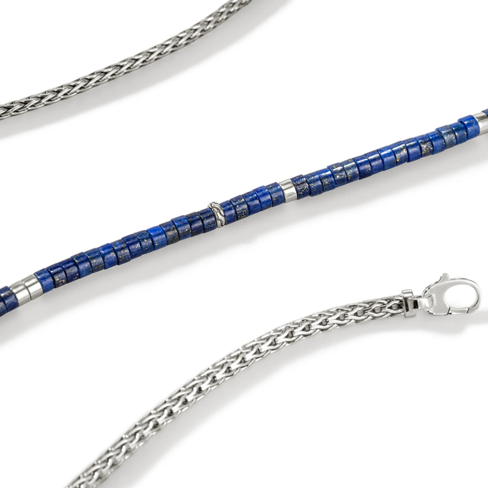 Heishi Chain Necklace, Silver|NMS9012321LPZ