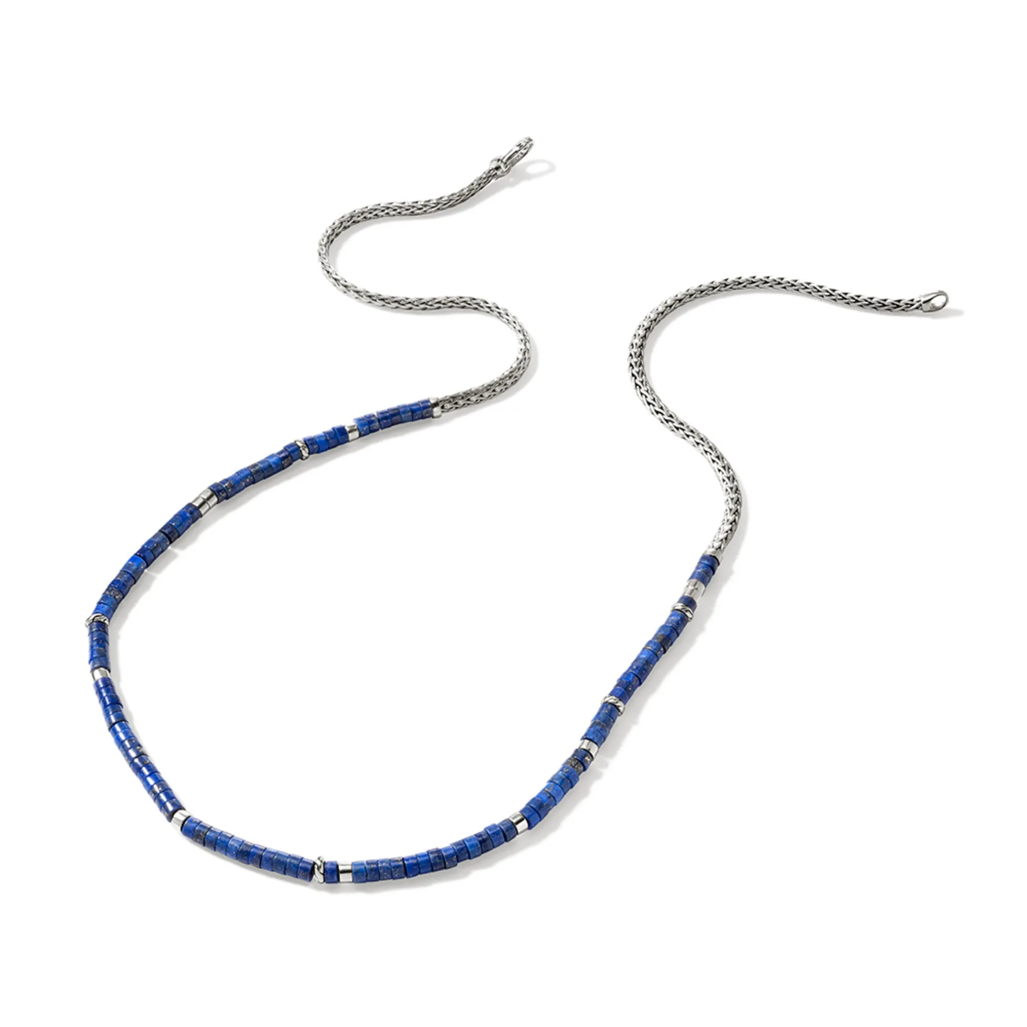 Heishi Chain Necklace, Silver|NMS9012321LPZ