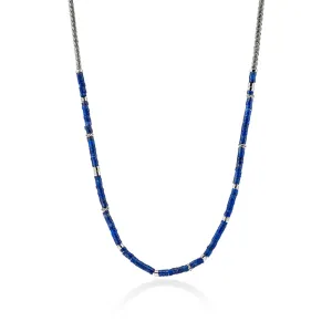 Heishi Chain Necklace, Silver|NMS9012321LPZ