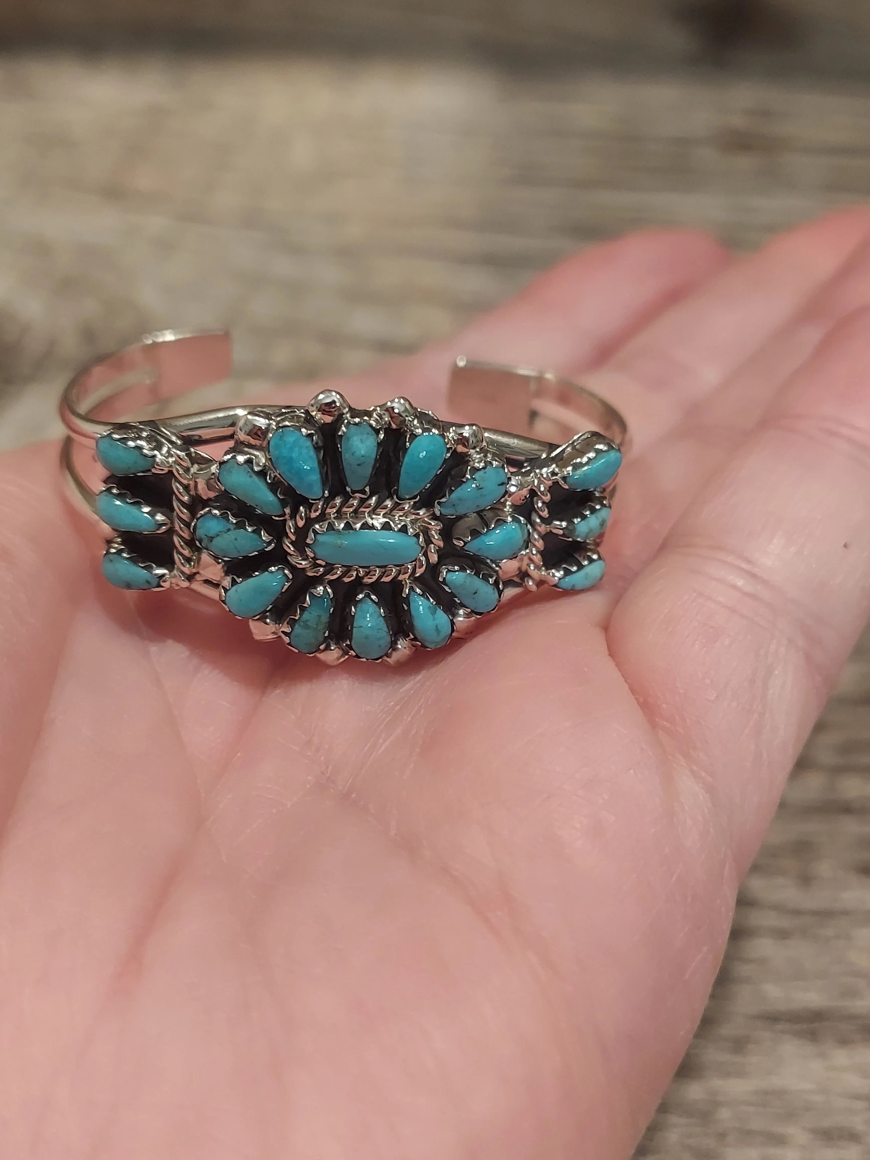 Infant/Child Size Turquoise Cluster Cuff