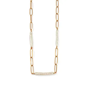 Ios Necklace, Biwa Pearl, Gold