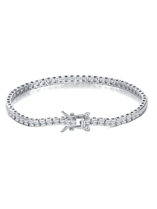 KESLEY Tennis Bracelet, .925 Sterling Silver Diamond CZ Luxury Waterproof Hypoallergenic Unisex Bracelet