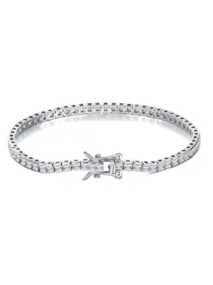 KESLEY Tennis Bracelet, .925 Sterling Silver Diamond CZ Luxury Waterproof Hypoallergenic Unisex Bracelet