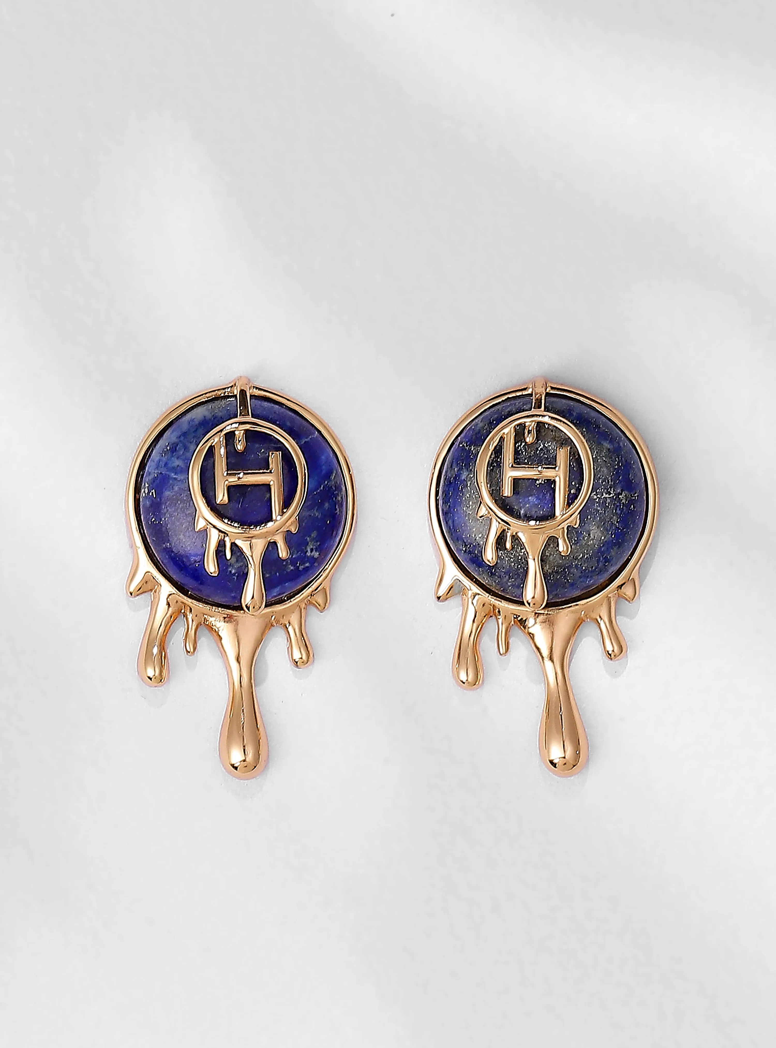 Khushnaz Ashdin Turner In Drip OH Palescent Lapis Stud Earrings