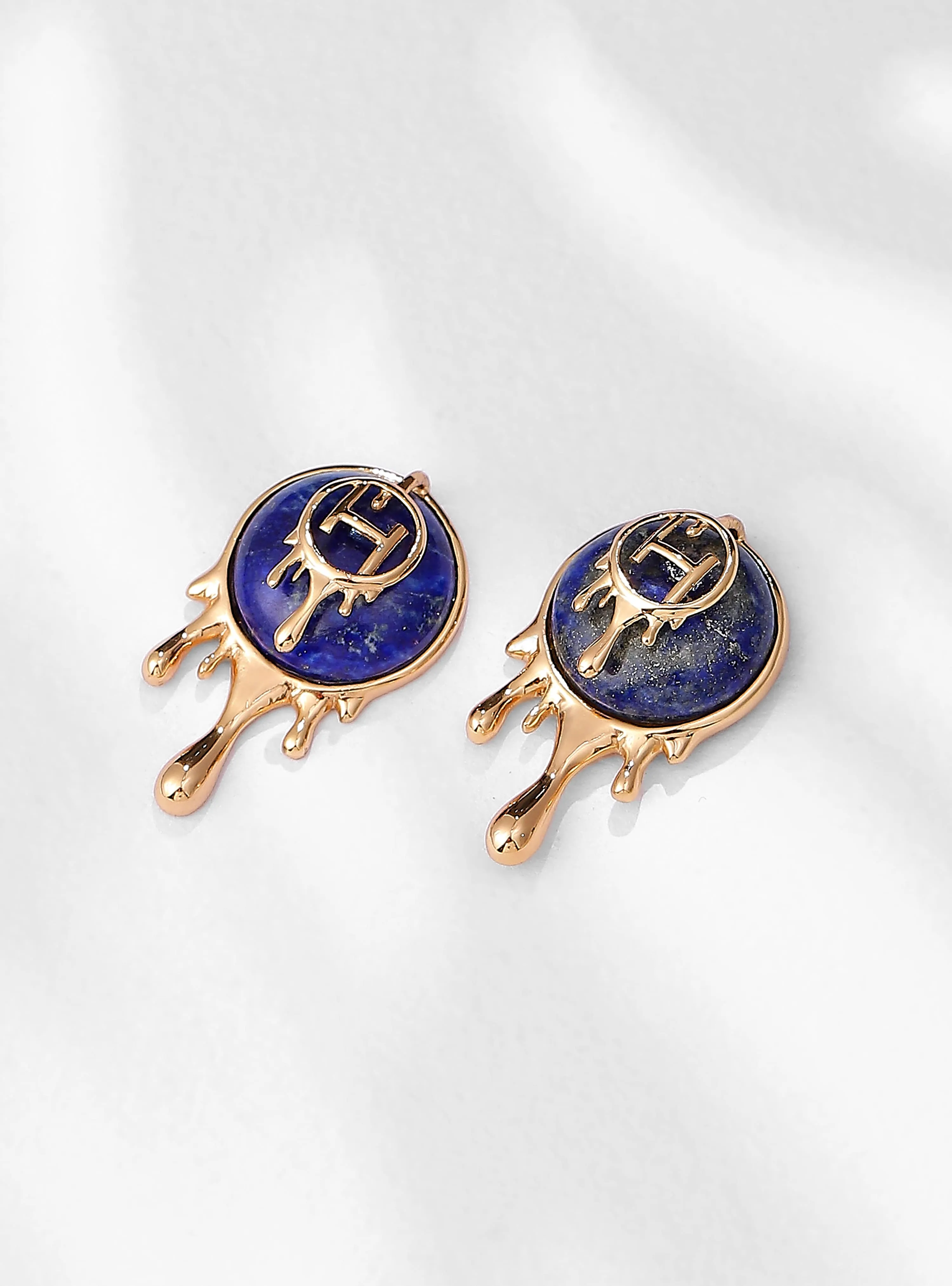 Khushnaz Ashdin Turner In Drip OH Palescent Lapis Stud Earrings
