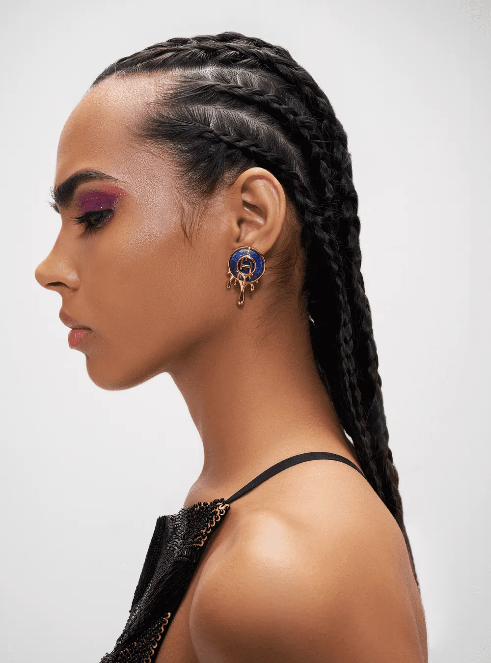 Khushnaz Ashdin Turner In Drip OH Palescent Lapis Stud Earrings