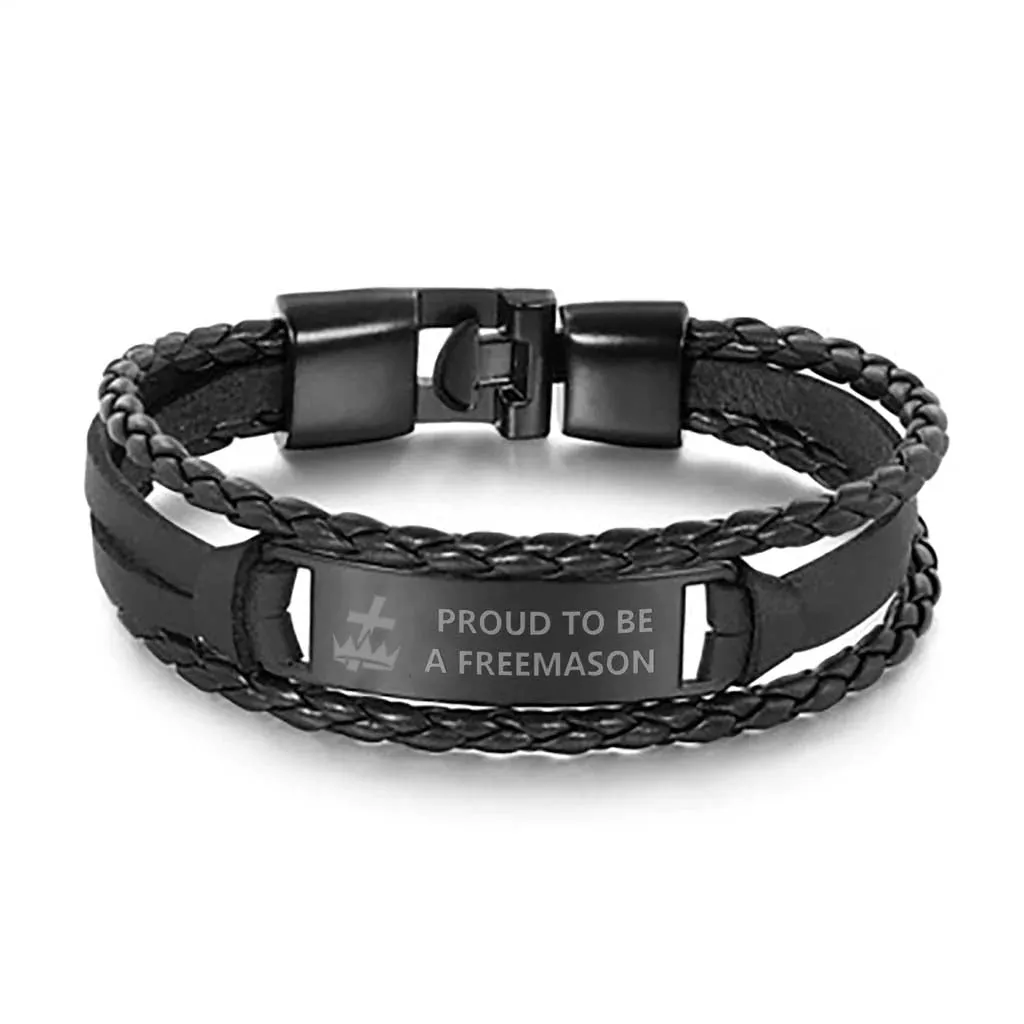 Knights Templar Commandery Bracelet - Black & Brown