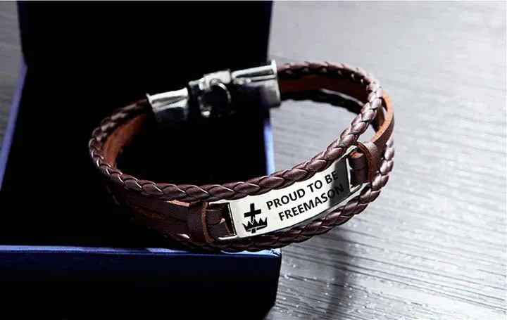 Knights Templar Commandery Bracelet - Black & Brown