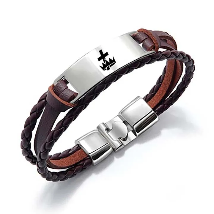 Knights Templar Commandery Bracelet - Black & Brown