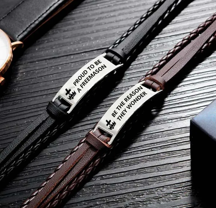 Knights Templar Commandery Bracelet - Black & Brown
