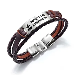 Knights Templar Commandery Bracelet - Black & Brown
