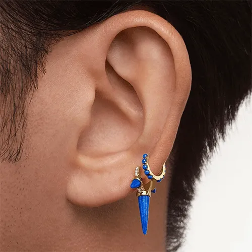Lapis Eternity Hoop Earring by Maria Tash in White Gold