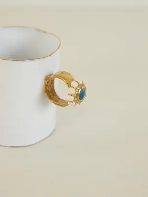 Lapis Lazuli and Pearls Ring Cup