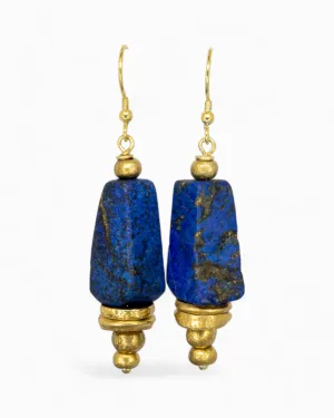 Lapis Lazuli Chunk Earrings