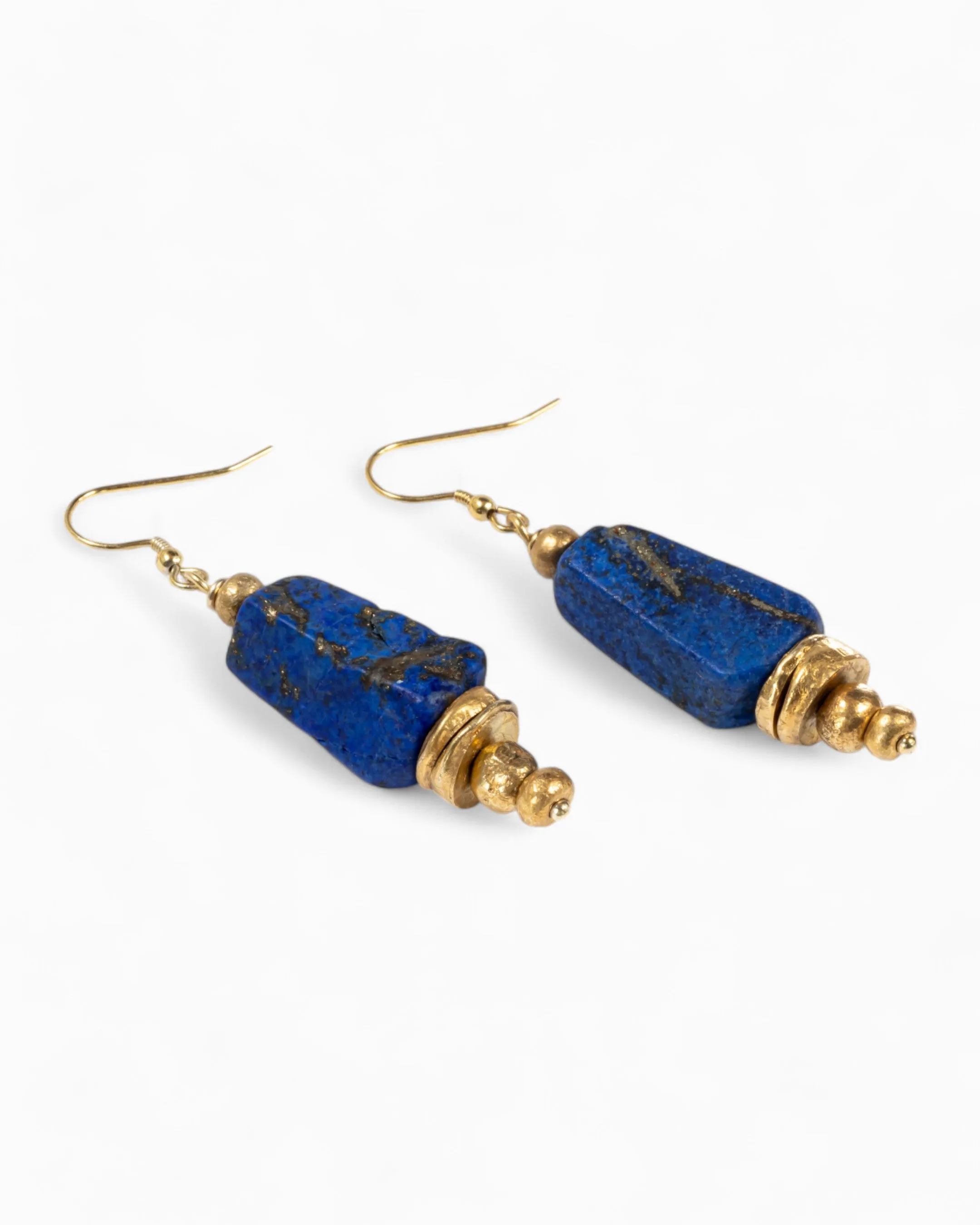 Lapis Lazuli Chunk Earrings