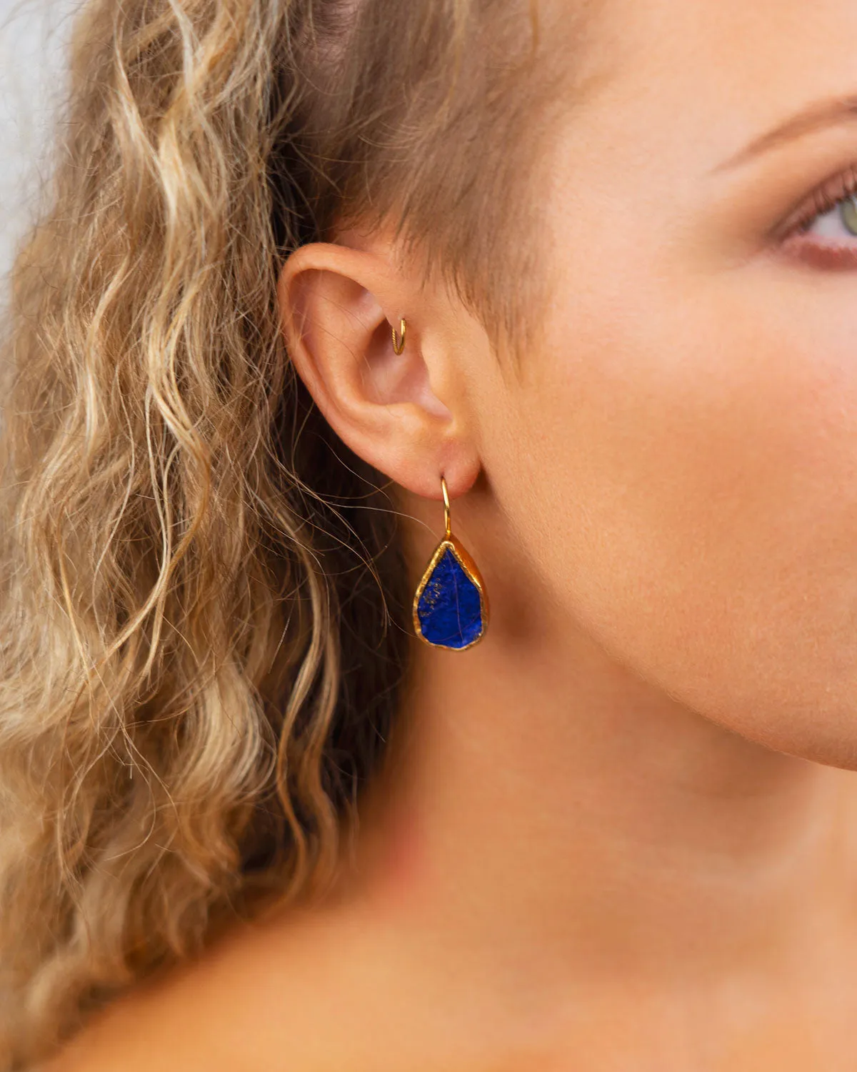 Lapis Lazuli Chunk Earrings