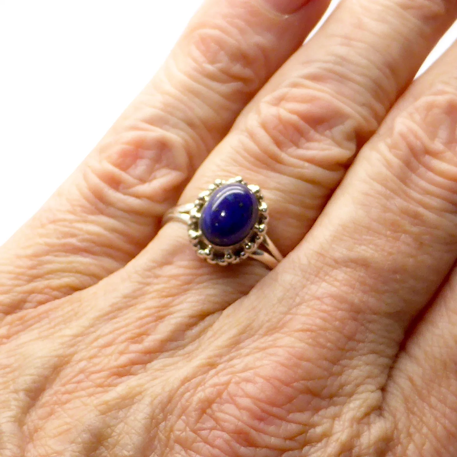 Lapis Lazuli Ring, Cabochon Oval, 925 Silver, ks
