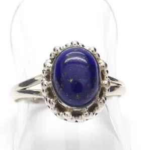 Lapis Lazuli Ring, Cabochon Oval, 925 Silver, ks