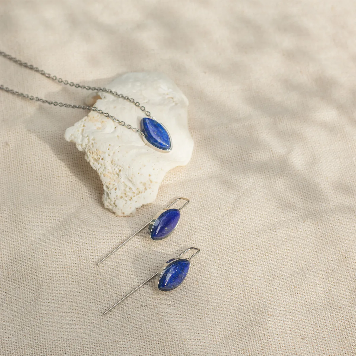 Lapis Lazuli Stone Earrings (Straight)