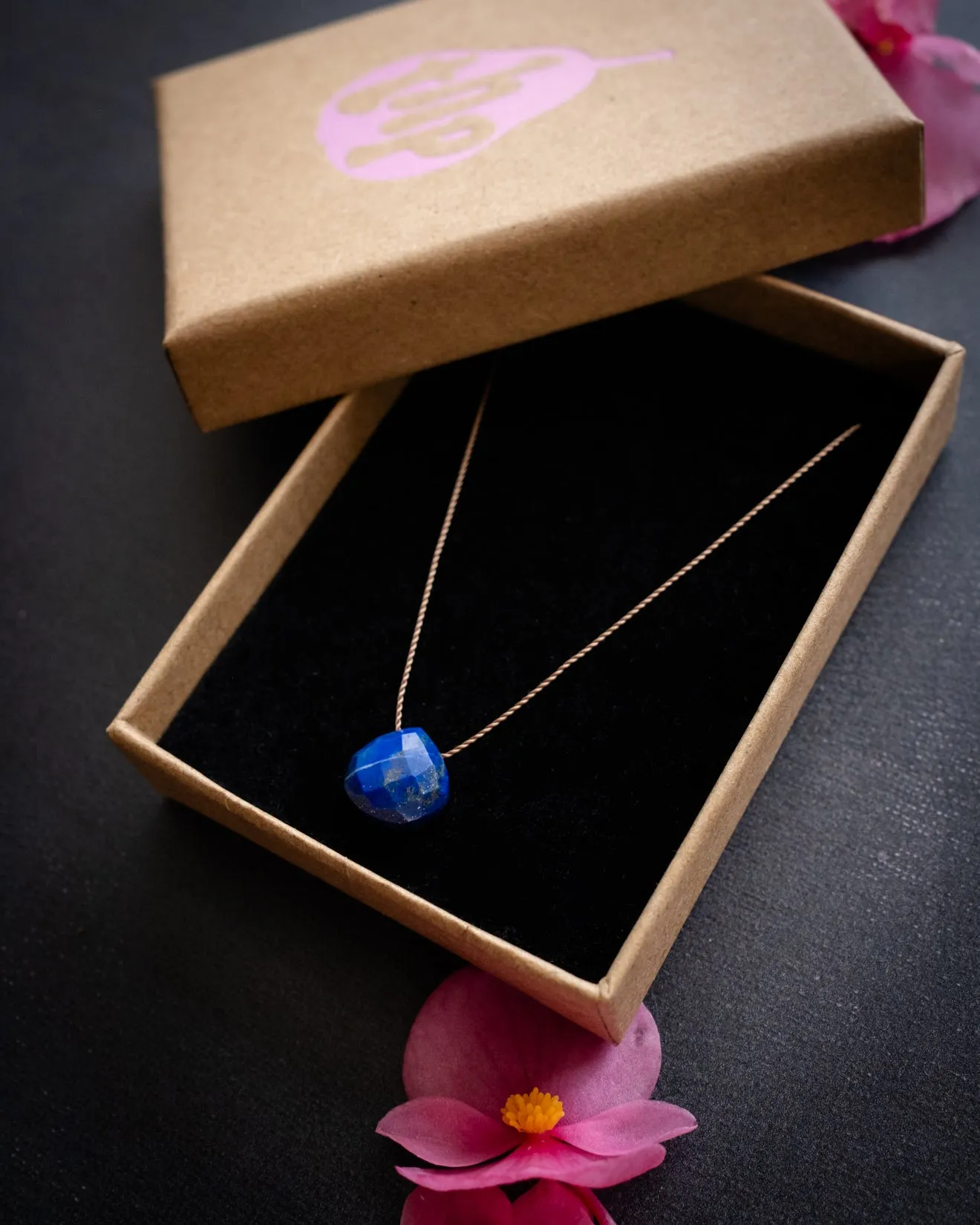 Lapis Lazuli Vegan Silk Necklace