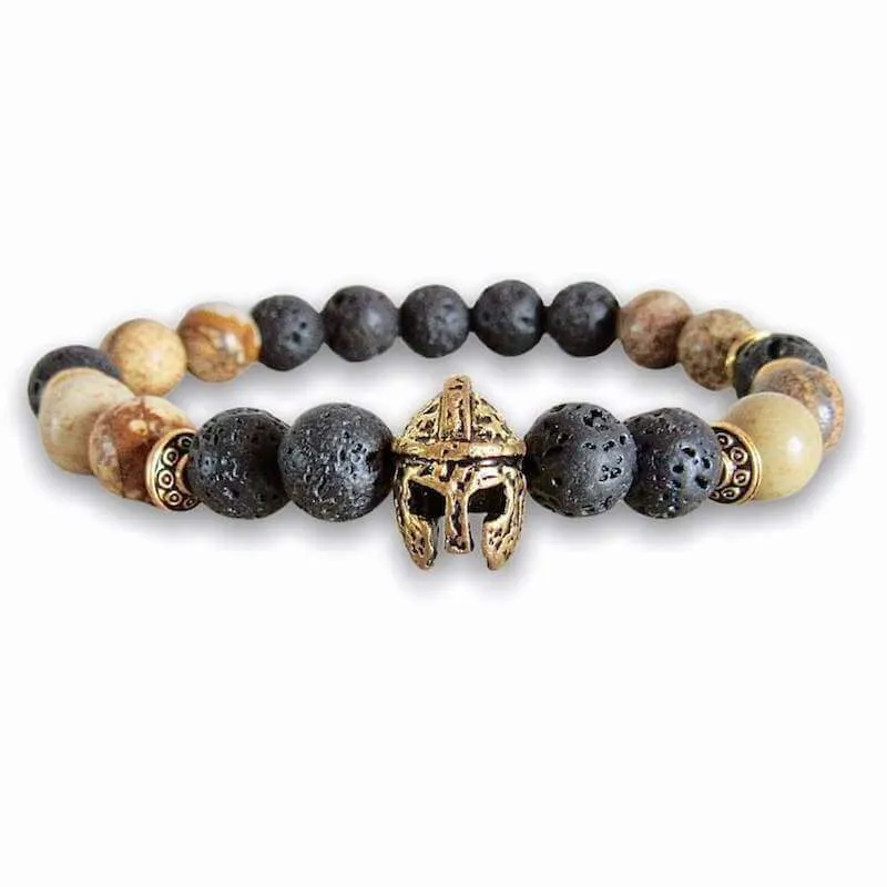 Lava Stone and Picture Jasper Bracelet
