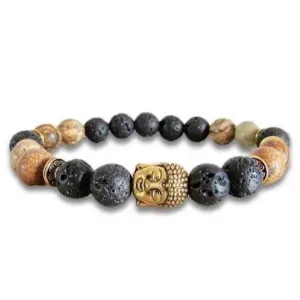 Lava Stone and Picture Jasper Bracelet