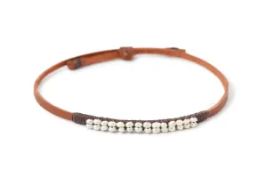 Leather Bracelet with Pearl by See Real Flowers