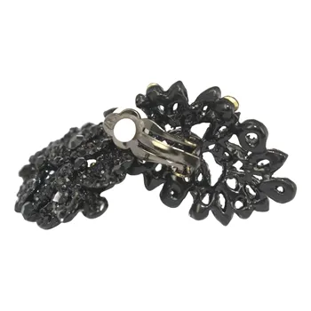 Lecia Earrings - Black (Clip On)