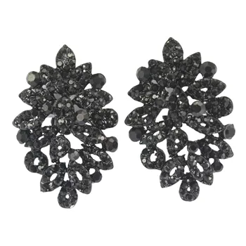 Lecia Earrings - Black (Clip On)