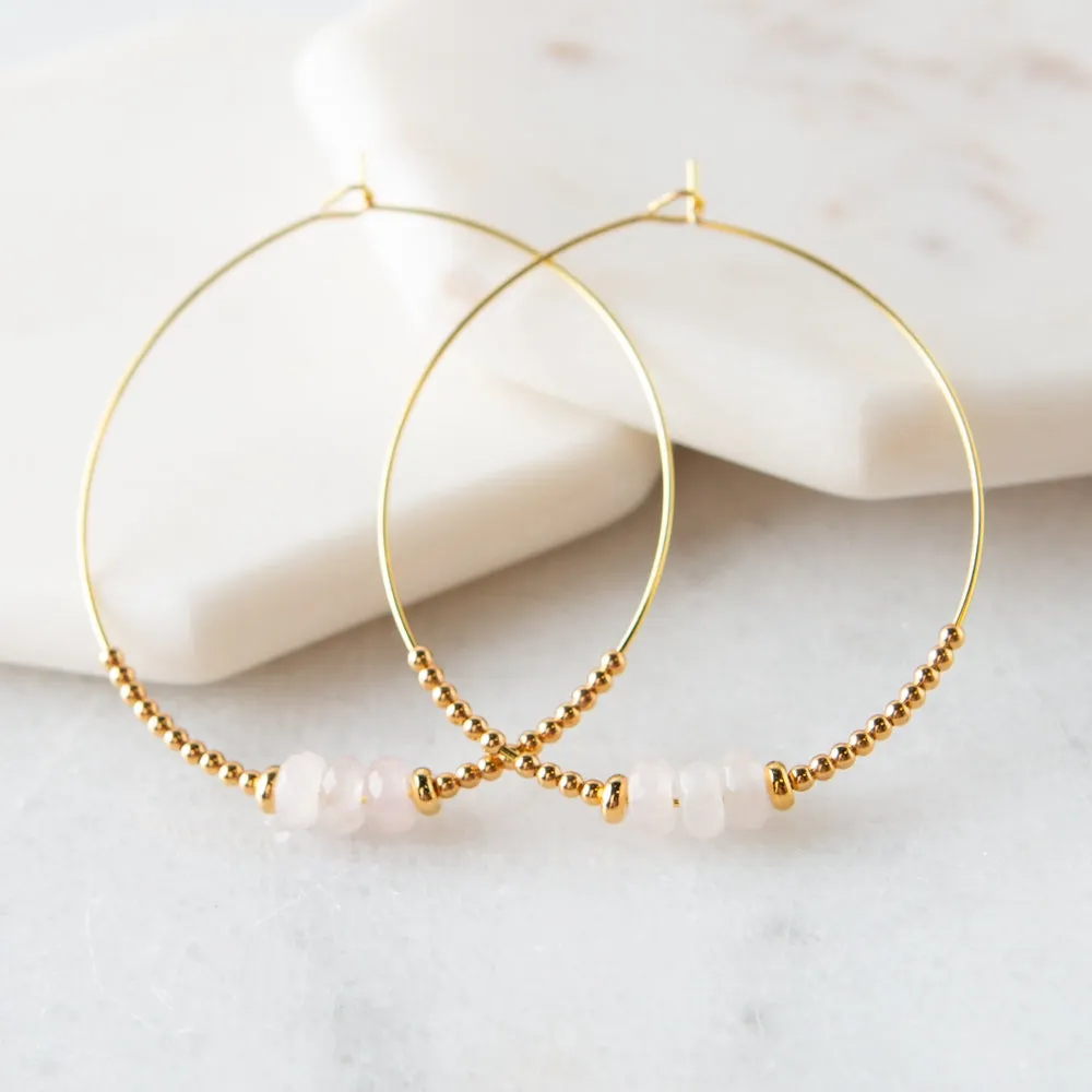 Lily Earrings   Rose Quartz