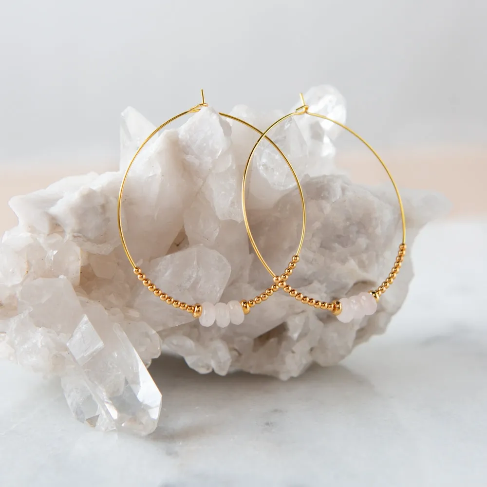 Lily Earrings   Rose Quartz