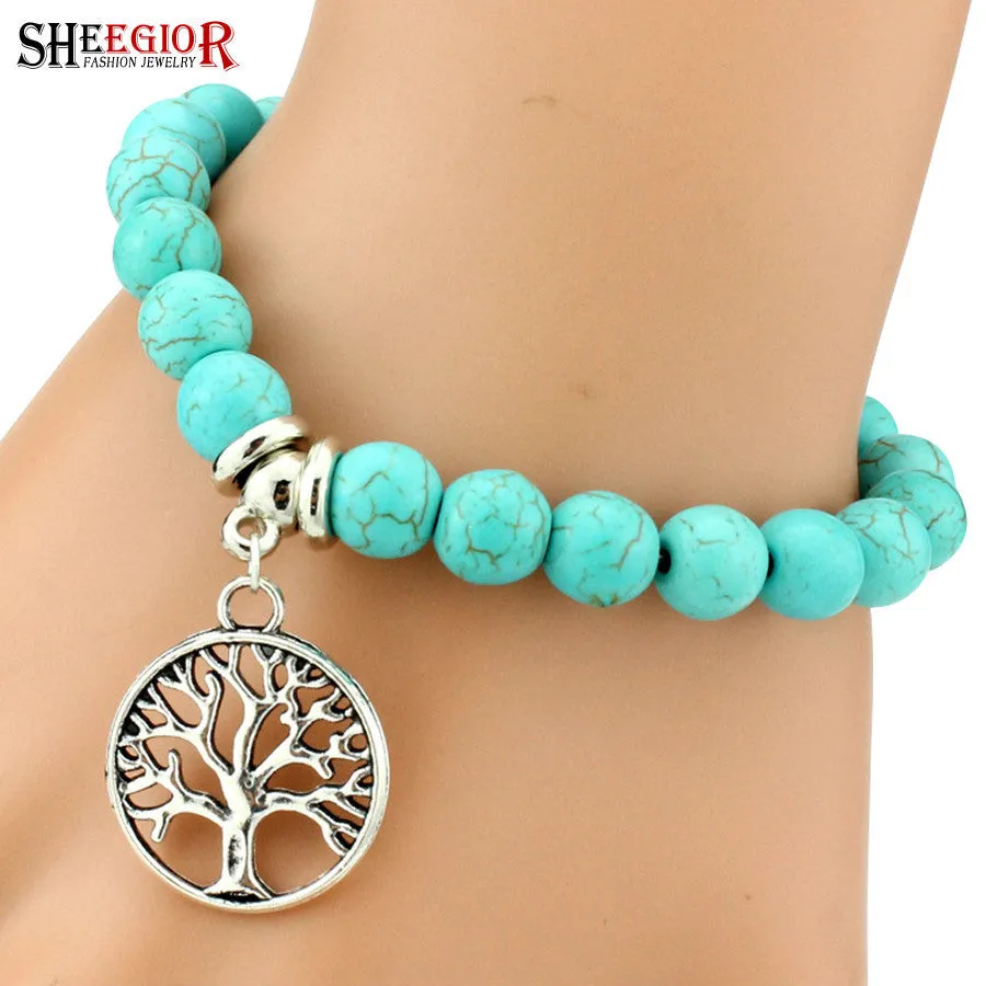 Love Vintage Bohemian turquoise pendants bracelets for women